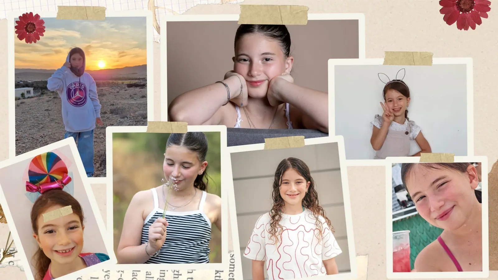 דוגמה למצגת בת מצווה המשלבת תמונות מתקופות שונות